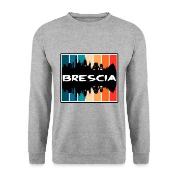 Brescia Italie Skyline Silhouette Souvenir de voyage - Sweat-shirt Unisexe - gris chiné - Devant - Alina (178cm) & Michal (187cm)
