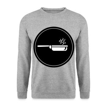 Cooking pan - Unisex Sweatshirt - salt & pepper - Front - Alina (178cm) & Michal (187cm)