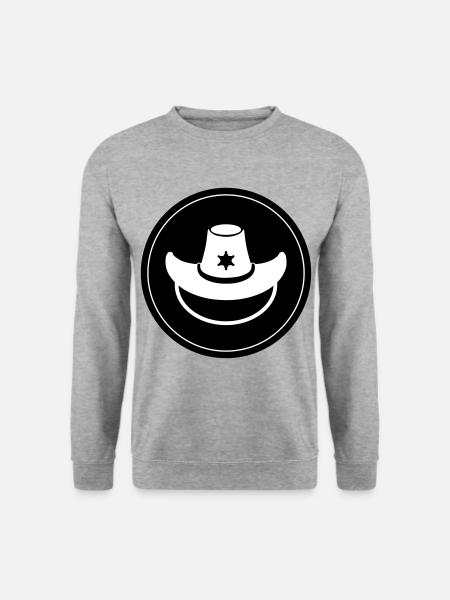 cowboy head western - Unisex Sweatshirt - salt & pepper