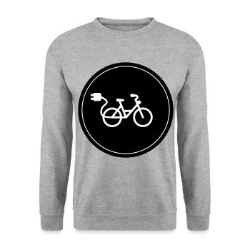 ebike fahrrad Radfahren - Unisex Pullover - Weißgrau meliert - Vorne - Alina (178cm) & Michal (187cm)