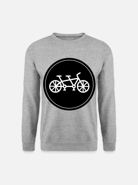 Fahrrad tandem - Unisex Pullover - Weißgrau meliert
