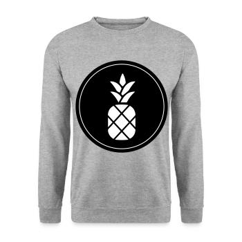 ananas frucht - Unisex Pullover - Weißgrau meliert - Vorne - Alina (178cm) & Michal (187cm)