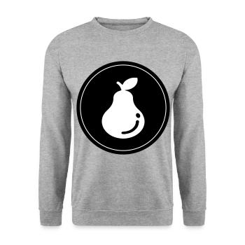 Birne Obst - Unisex Pullover - Weißgrau meliert - Vorne - Alina (178cm) & Michal (187cm)