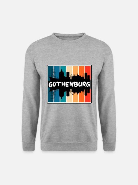 Göteborg Schweden Skyline Silhouette Travel Souven - Unisex Pullover - Weißgrau meliert