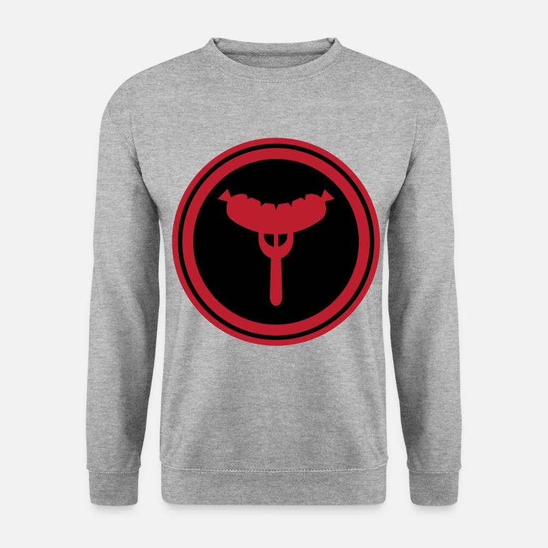 Wurst Gabel - Unisex Pullover - Weißgrau meliert
