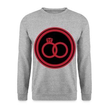 Anneaux de mariage Bague de mariage - Sweat-shirt Unisexe - gris chiné - Devant - Alina (178cm) & Michal (187cm)