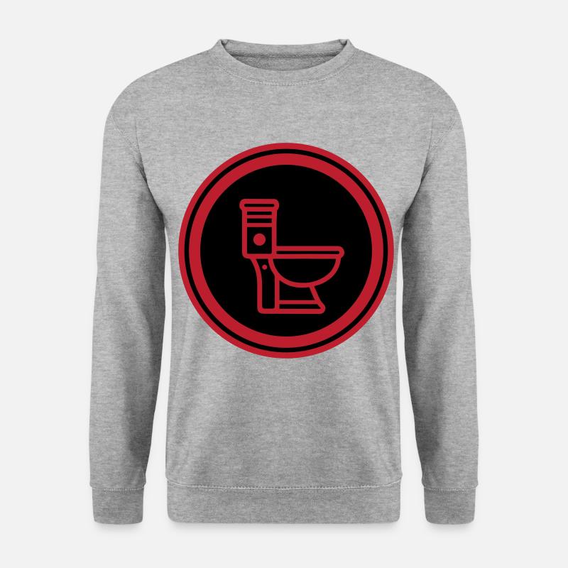 Wc Toilette - Unisex Pullover - Weißgrau meliert