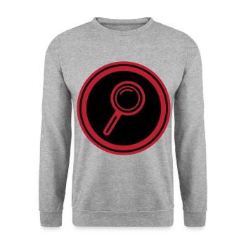 Magnifying glass icon - Unisex Sweatshirt - salt & pepper - Front - Alina (178cm) & Michal (187cm)