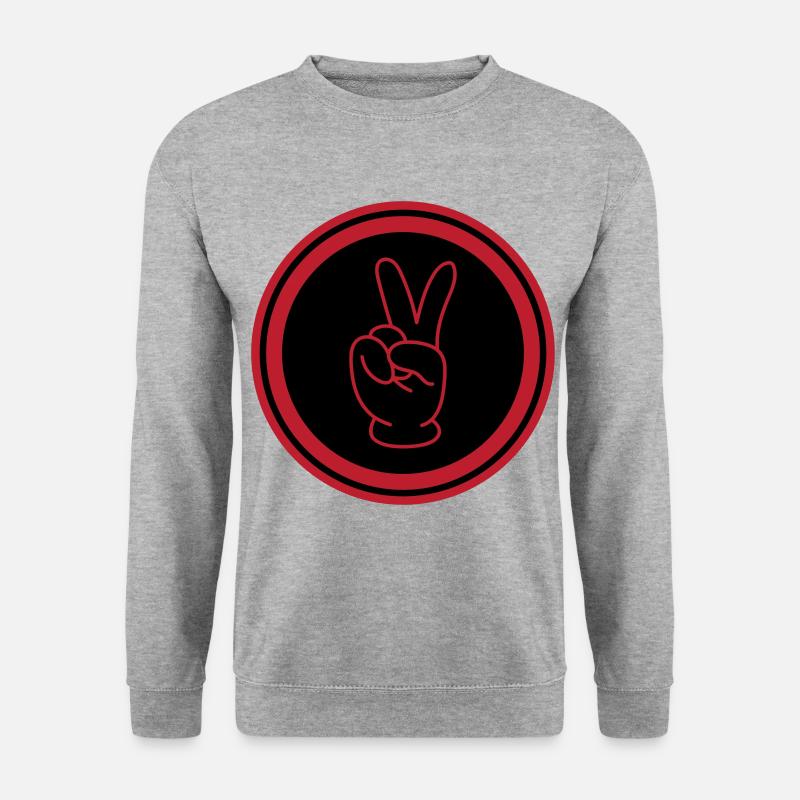 Peace Hand Comic - Unisex Pullover - Weißgrau meliert