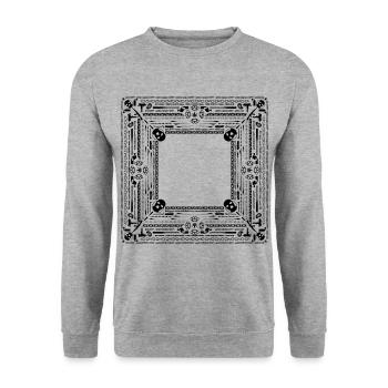 Bandana Schwarz - Unisex Pullover - Weißgrau meliert - Vorne - Alina (178cm) & Michal (187cm)