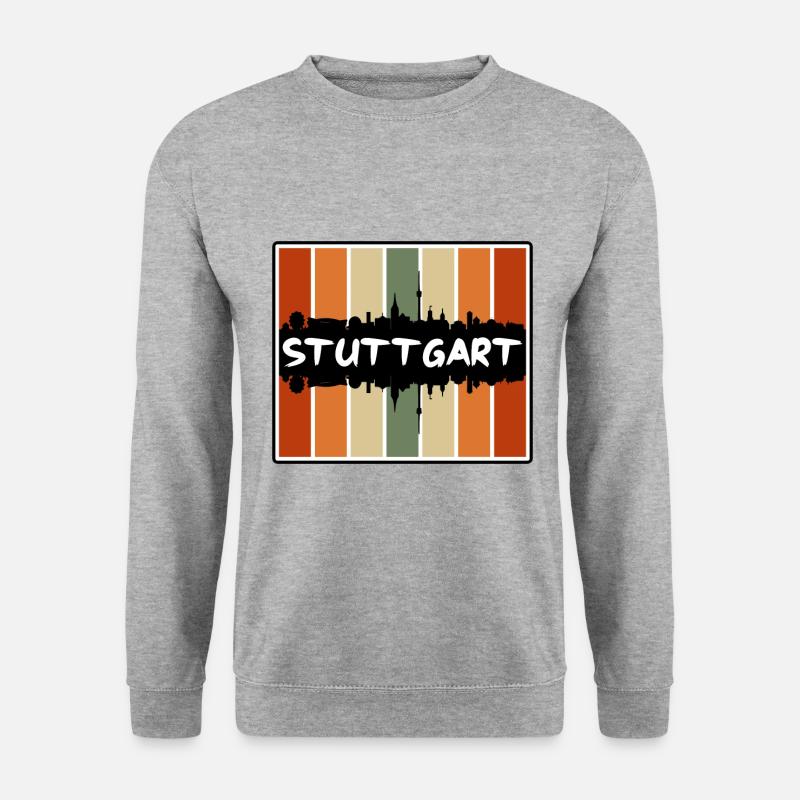 Stuttgart Deutschland Skyline Silhouette Travel Souven - Unisex Pullover - Weißgrau meliert