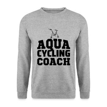 Aqua Cycling Swimming Pool Fitness Training Coach - Unisex Sweatshirt - salt & pepper - Front - Alina (178cm) & Michal (187cm)