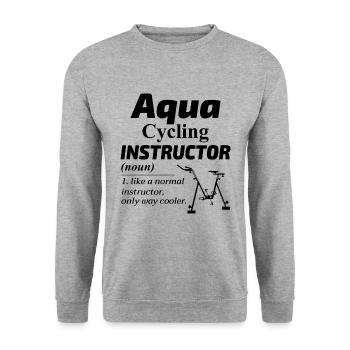 Aqua Cycling Swimming Pool Fitness Training Coach - Unisex Sweatshirt - salt & pepper - Front - Alina (178cm) & Michal (187cm)