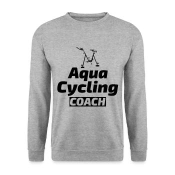 Aqua Cycling Schwimmbad Fitness Training Coach - Unisex Pullover - Weißgrau meliert - Vorne - Alina (178cm) & Michal (187cm)