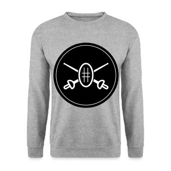 Fechten Schwert Kreis - Unisex Pullover - Weißgrau meliert - Vorne - Alina (178cm) & Michal (187cm)