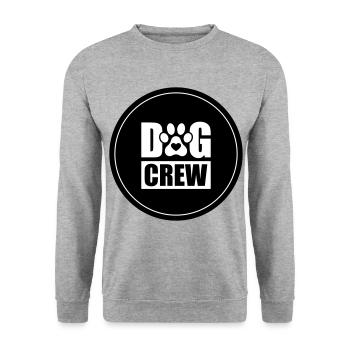 Dog Crew Kreis - Unisex Pullover - Weißgrau meliert - Vorne - Alina (178cm) & Michal (187cm)