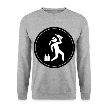 Drunk Party Drinking Circle - Unisex Sweatshirt - salt & pepper - Front - Alina (178cm) & Michal (187cm)