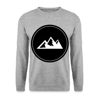 Berg Icon Symbol Kreis - Unisex Pullover - Weißgrau meliert - Vorne - Alina (178cm) & Michal (187cm)