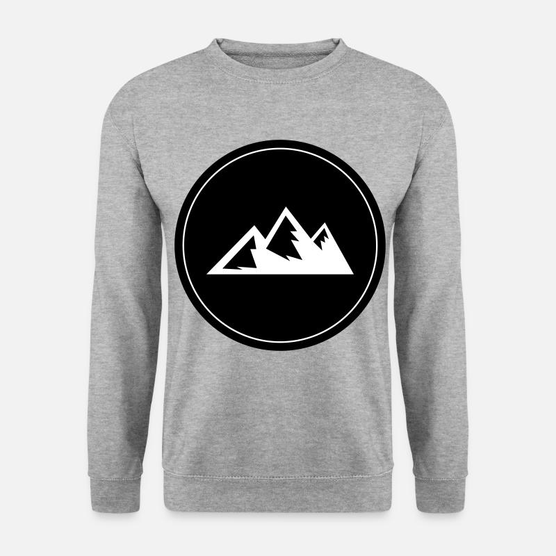 Berg Icon Symbol Kreis - Unisex Pullover - Weißgrau meliert