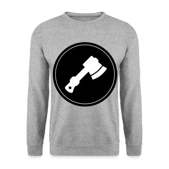 Kletterausrüstung Kreis eispickel - Unisex Pullover - Weißgrau meliert - Vorne - Alina (178cm) & Michal (187cm)