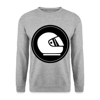 Racing driver helm racing circle - Unisex Sweatshirt - salt & pepper - Front - Alina (178cm) & Michal (187cm)