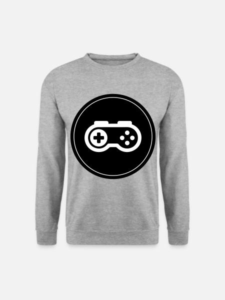 Gamepad Symbol Gamer Circle - Unisex Sweatshirt - salt & pepper