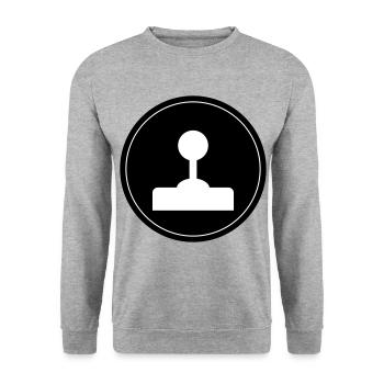 Joystick Gamer Circle - Unisex Sweatshirt - salt & pepper - Front - Alina (178cm) & Michal (187cm)