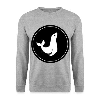 seal animal circle - Unisex Sweatshirt - salt & pepper - Front - Alina (178cm) & Michal (187cm)