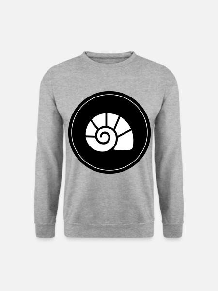 Muschel symbol Kreis - Unisex Pullover - Weißgrau meliert