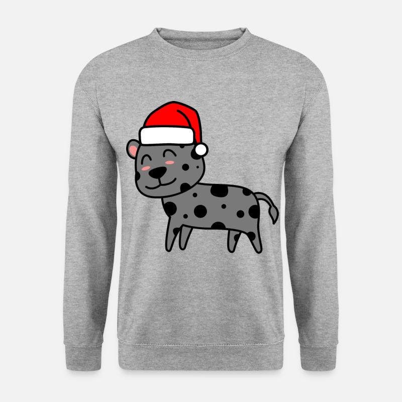 Leopard Comic Noël Noël - Sweat-shirt Unisexe - gris chiné