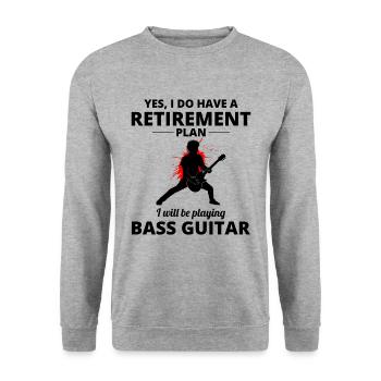 Basse Guitariste Musicien Bassiste Retraite - Sweat-shirt Unisexe - gris chiné - Devant - Alina (178cm) & Michal (187cm)