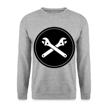 Wrench Icon - Unisex Sweatshirt - salt & pepper - Front - Alina (178cm) & Michal (187cm)