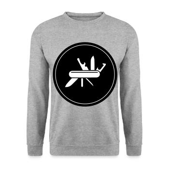Pocket knife - Unisex Sweatshirt - salt & pepper - Front - Alina (178cm) & Michal (187cm)