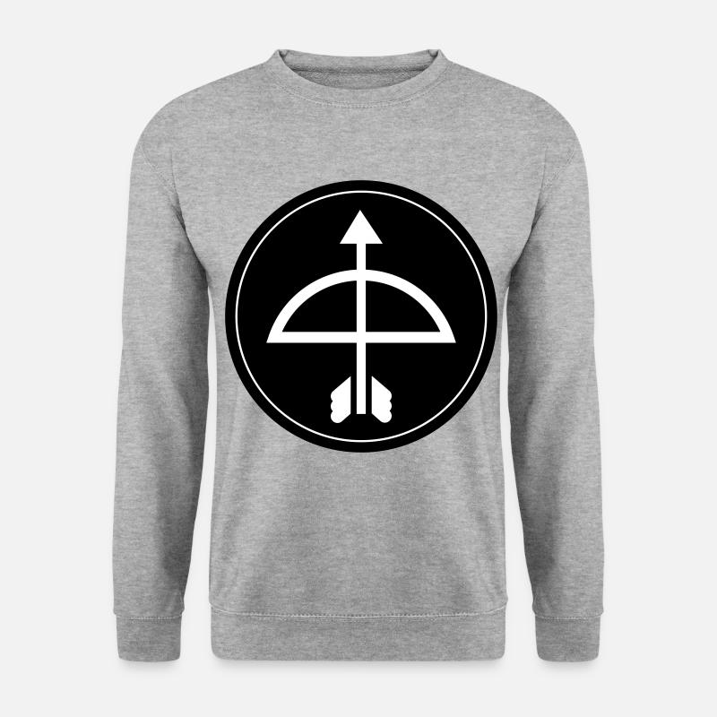 Pfeil und Bogen - Unisex Pullover - Weißgrau meliert