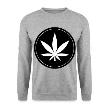 Hemp Leaf Icon - Unisex Sweatshirt - salt & pepper - Front - Alina (178cm) & Michal (187cm)