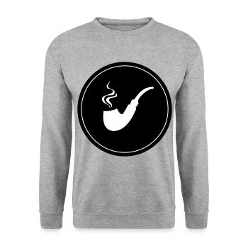 Smoking a pipe - Unisex Sweatshirt - salt & pepper - Front - Alina (178cm) & Michal (187cm)