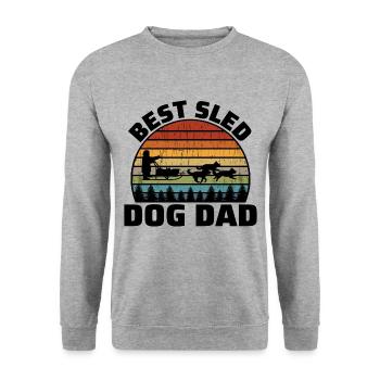 Husky Schlitten Schlitten Hunderennen Alaskan Racers Vater - Unisex Pullover - Weißgrau meliert - Vorne - Alina (178cm) & Michal (187cm)