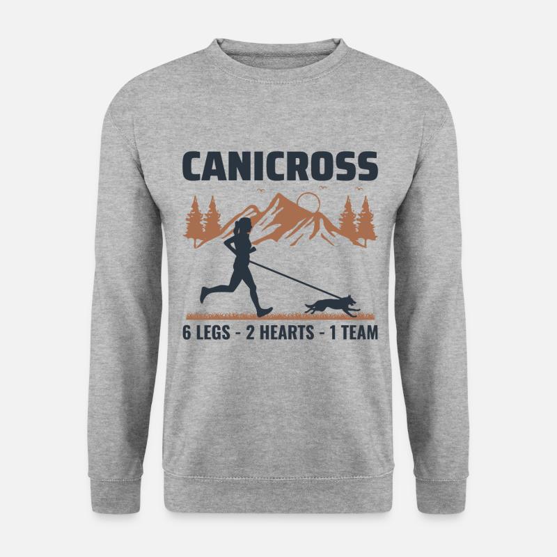 Canicross Trail Running Hund Sport Outdoor Hobby - Unisex Pullover - Weißgrau meliert