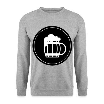 Beer Glass Beer Symbol - Unisex Sweatshirt - salt & pepper - Front - Alina (178cm) & Michal (187cm)