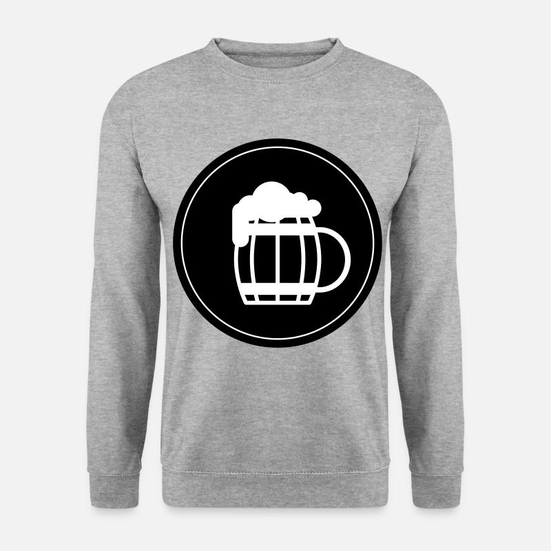Bierglas Bier Symbol - Unisex Pullover - Weißgrau meliert
