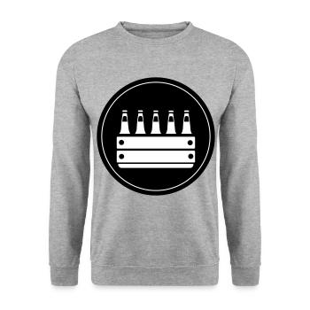Beer crate crate beer - Unisex Sweatshirt - salt & pepper - Front - Alina (178cm) & Michal (187cm)