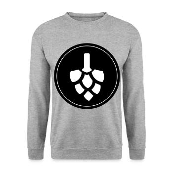 Bier Hopfen - Unisex Pullover - Weißgrau meliert - Vorne - Alina (178cm) & Michal (187cm)