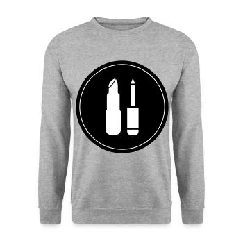 Make Up Cosmetic Icon - Unisex Sweatshirt - salt & pepper - Front - Alina (178cm) & Michal (187cm)