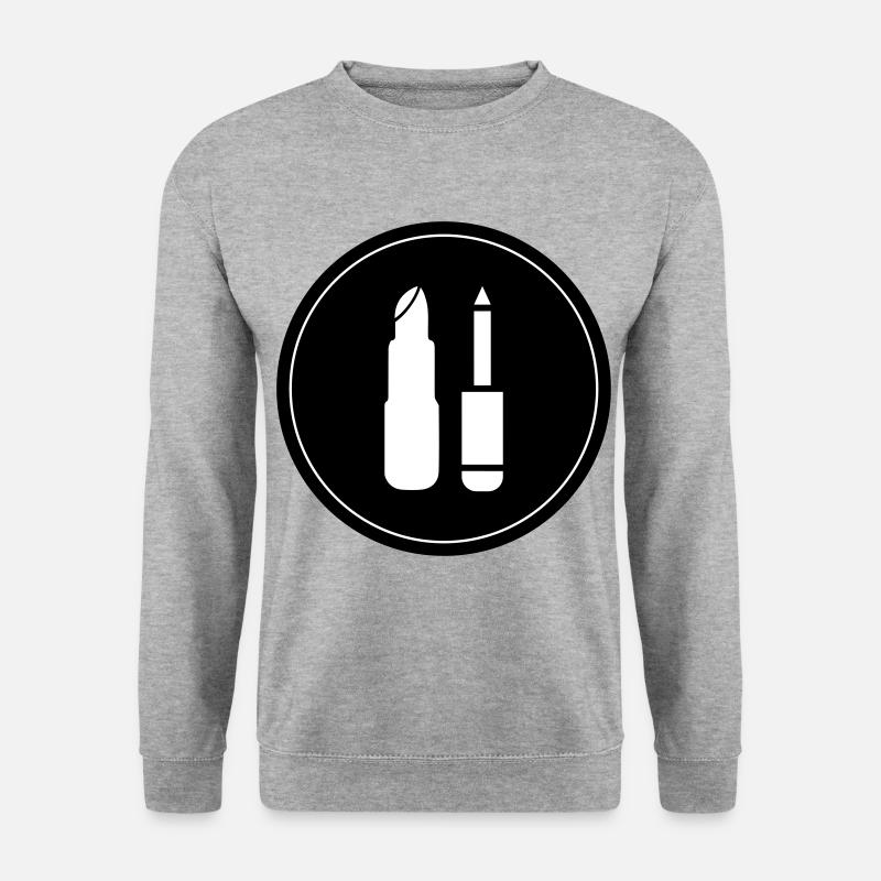 Make Up Kosmetik Icon - Unisex Pullover - Weißgrau meliert