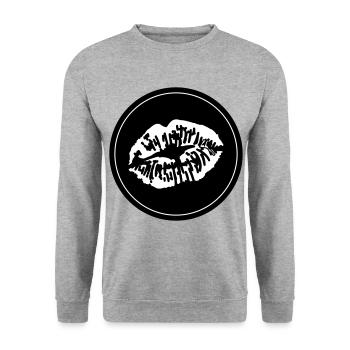 Lips Mouth - Unisex Sweatshirt - salt & pepper - Front - Alina (178cm) & Michal (187cm)