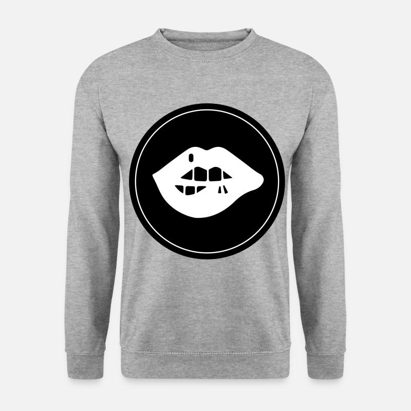 Lippen symbol - Unisex Pullover - Weißgrau meliert