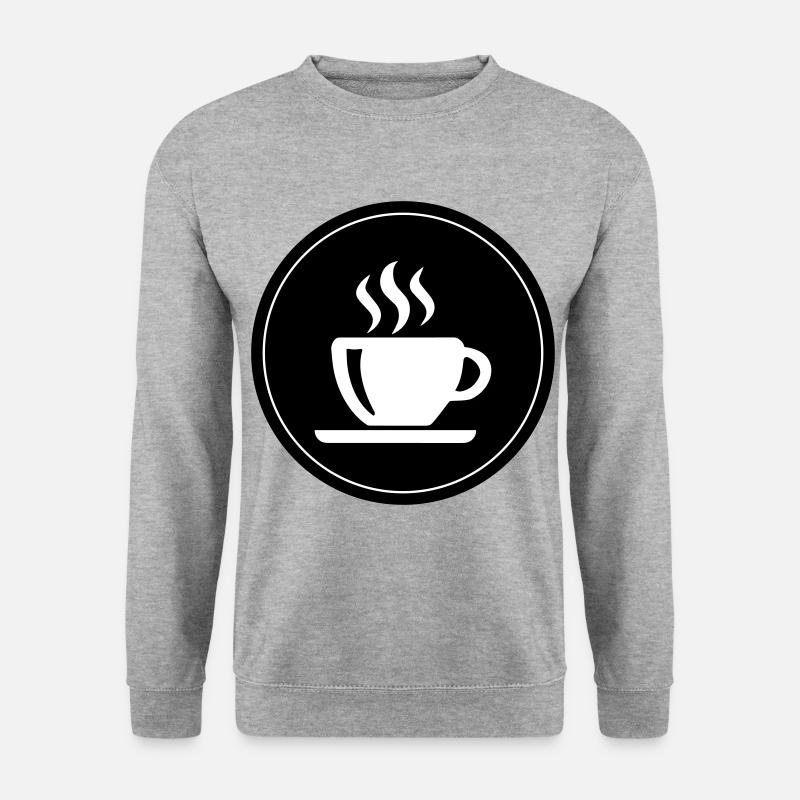 Kaffeetasse Kaffee - Unisex Pullover - Weißgrau meliert
