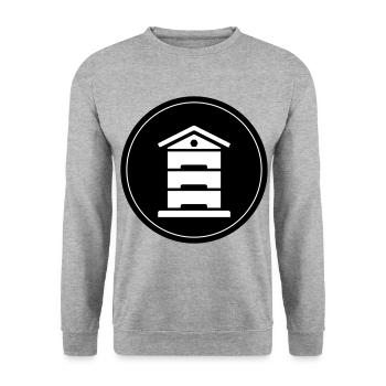 Honig Imker - Unisex Pullover - Weißgrau meliert - Vorne - Alina (178cm) & Michal (187cm)