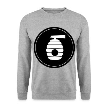 Beekeeper Icon honey - Unisex Sweatshirt - salt & pepper - Front - Alina (178cm) & Michal (187cm)