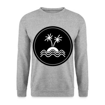 Symbole de Palm Island - Sweat-shirt Unisexe - gris chiné - Devant - Alina (178cm) & Michal (187cm)